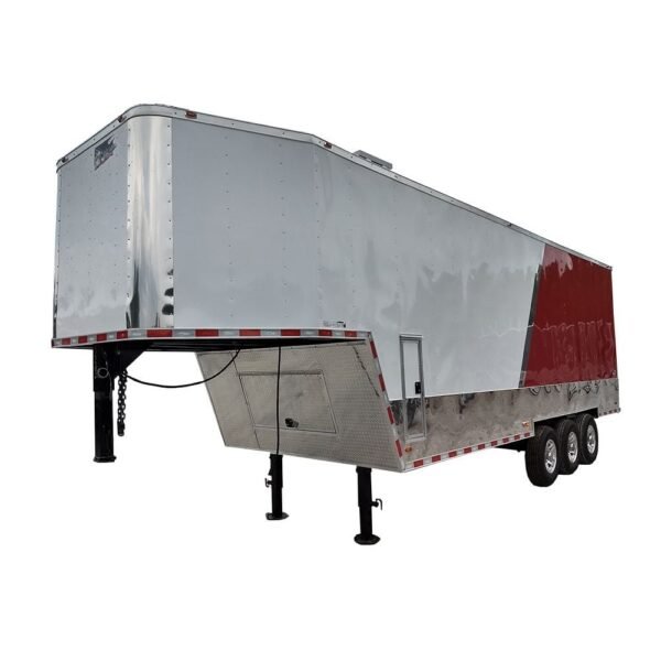 Enclosed Trailer 8.5′ X 30′ Red and White Custom Event Storage - Image 2