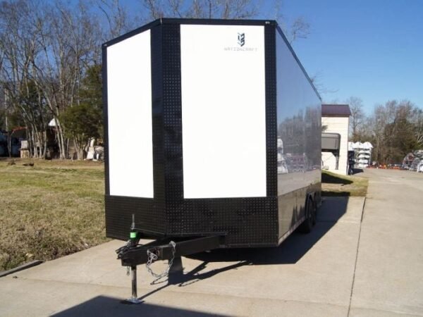 8.5×20 White V-Nose Enclosed Trailer with Blackout Pkg (2) 5,200lb Axles - Image 2