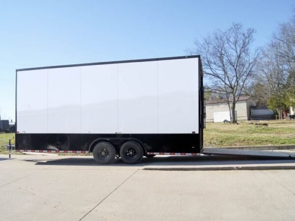 8.5×20 White V-Nose Enclosed Trailer with Blackout Pkg (2) 5,200lb Axles - Image 3