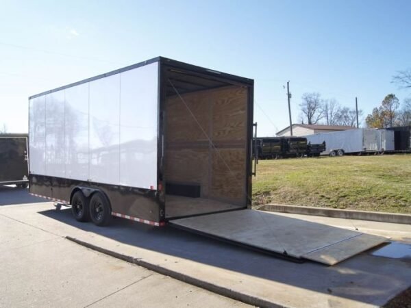 8.5×20 White V-Nose Enclosed Trailer with Blackout Pkg (2) 5,200lb Axles - Image 4