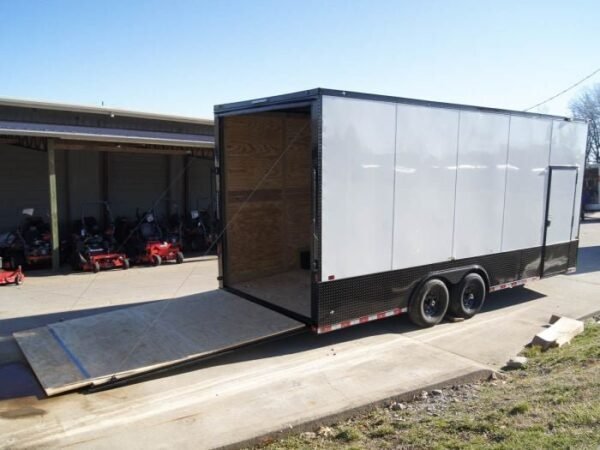 8.5×20 White V-Nose Enclosed Trailer with Blackout Pkg (2) 5,200lb Axles - Image 6