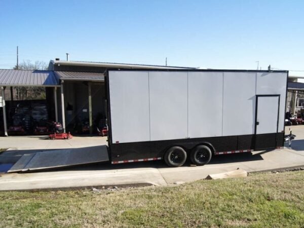 8.5×20 White V-Nose Enclosed Trailer with Blackout Pkg (2) 5,200lb Axles - Image 7