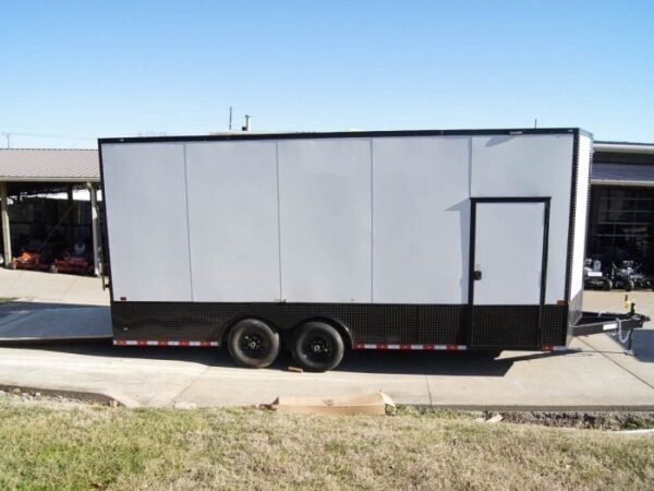 8.5×20 White V-Nose Enclosed Trailer with Blackout Pkg (2) 5,200lb Axles - Image 8