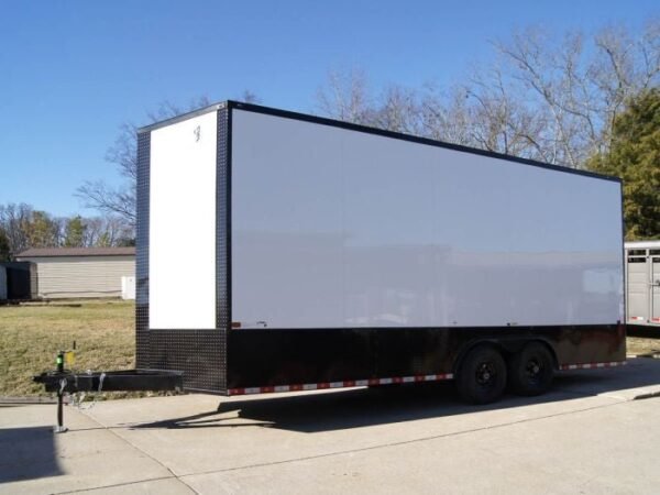 8.5×20 White V-Nose Enclosed Trailer with Blackout Pkg (2) 5,200lb Axles - Image 13