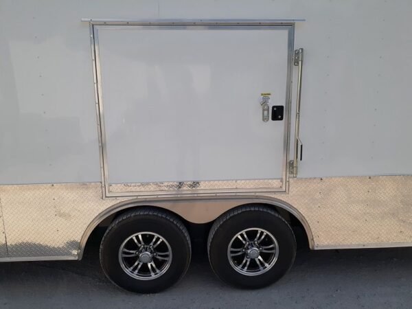 White Custom Enclosed Trailer 8.5′ X 26′ Car Hauler Storage