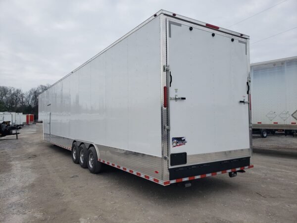 8.5′ x 48′ White Gooseneck Enclosed Trailer Storage - Image 10