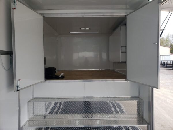 8.5′ x 48′ White Gooseneck Enclosed Trailer Storage - Image 4