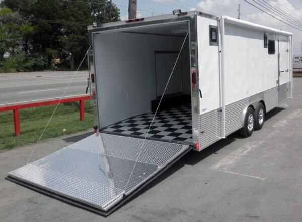 Enclosed Trailer 8.5’x24′ White – Lawn Mower Car Bike Hauler Storage - Image 3