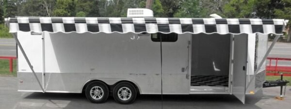 Enclosed Trailer 8.5’x24′ White – Lawn Mower Car Bike Hauler Storage
