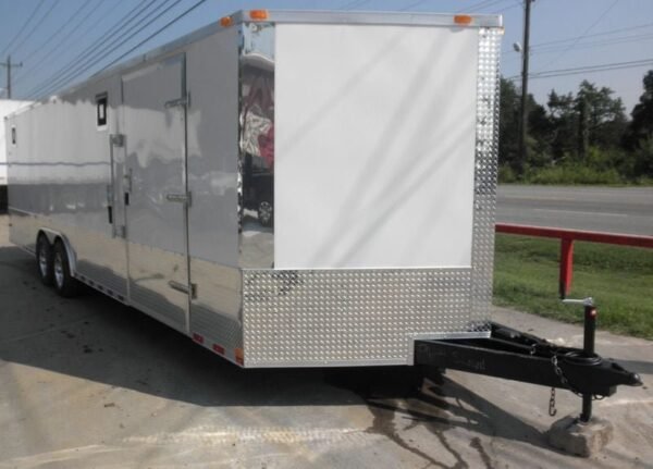 Enclosed Trailer 8.5’x26′ White – Car Motorcycle Hauler Storage