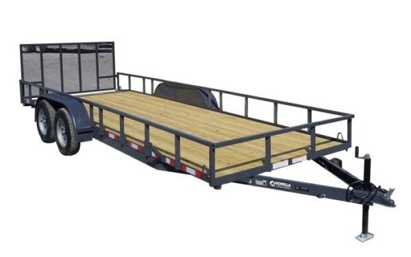 6.4×20 Grey Powder Coated Dovetail Utility Trailer