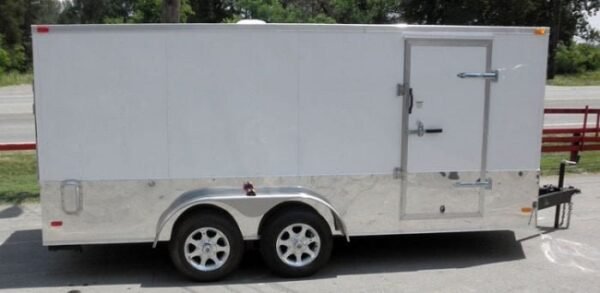 Enclosed Trailer 7’x16′ – V-Nose Motorcycle Lawn Mower Storage - Image 14