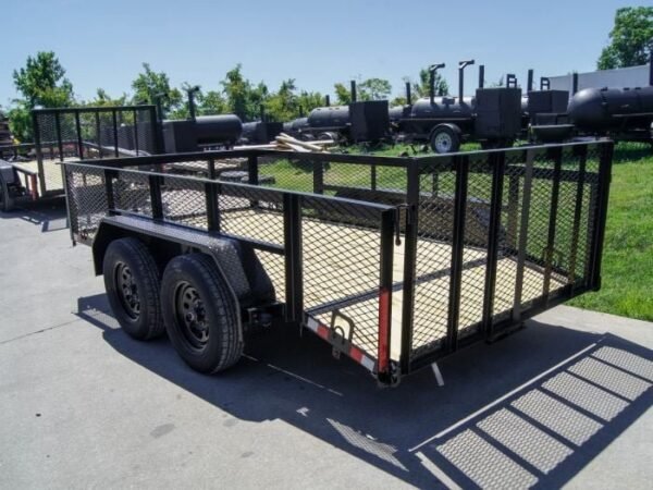 6.4×12 Dovetail Utility Trailer with 2ft Mesh Sides (2) 3,500lb Axles - Image 4