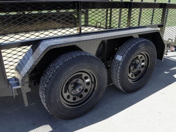 6.4×12 Dovetail Utility Trailer with 2ft Mesh Sides (2) 3,500lb Axles - Image 11