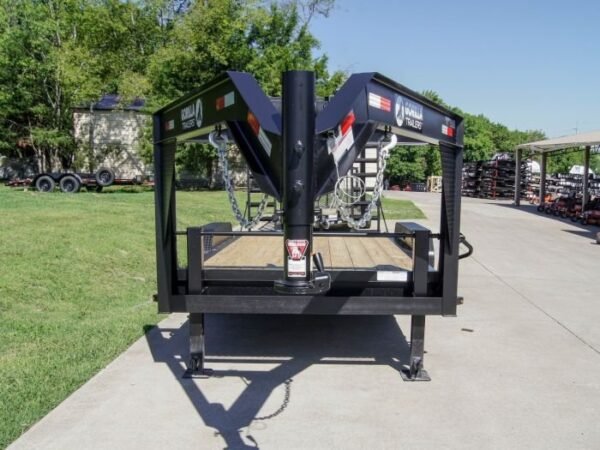 7×16 Gooseneck Equipment Trailer (2) 7K Axles with Stand-Up Ramps - Image 3