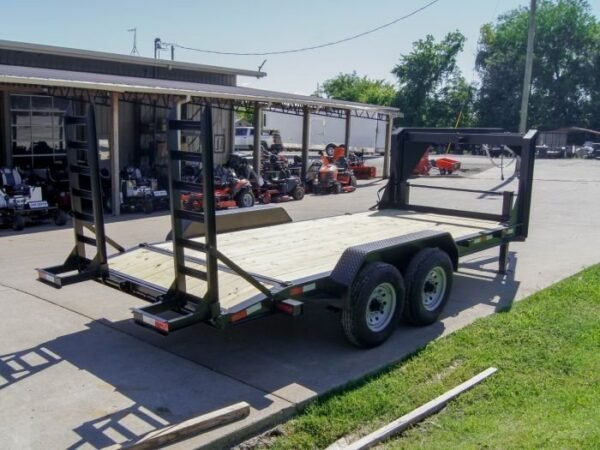 7×16 Gooseneck Equipment Trailer (2) 7K Axles with Stand-Up Ramps - Image 8