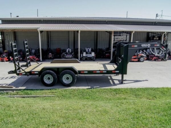7×16 Gooseneck Equipment Trailer (2) 7K Axles with Stand-Up Ramps - Image 6
