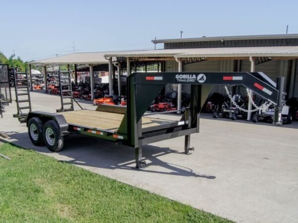 7×16 Gooseneck Equipment Trailer (2) 7K Axles with Stand-Up Ramps - Image 7