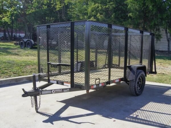 5×10 Straight Deck Utility Trailer 4ft Mesh Sides 3500lb Axle