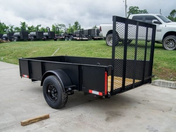 5′ X 10′ Utility Trailer Straight Deck 18″ Sides Tall Gate - Image 4