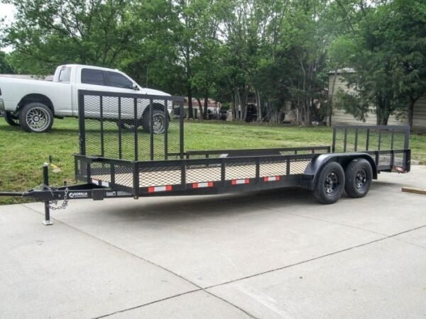 6.4×20 Utility Trailer with Side Gate and 18″ Mesh (2) 3,500lb Axles