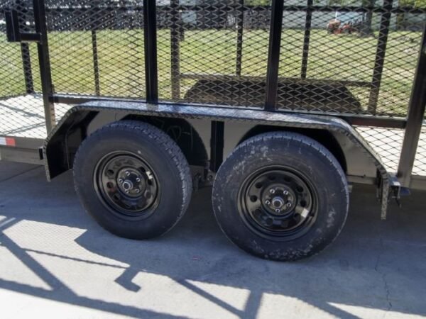 7×16 Tandem Straight Deck Utility Trailer with 6ft Mesh Sides and Ladder Racks - Image 5