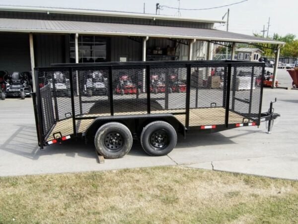 6.4×14 Dovetail Utility Trailer 4ft Mesh (2) 3500lb Axles - Image 3