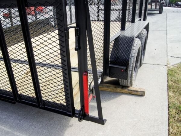 6.4×16 Dovetail Utility Trailer with 4ft Mesh Side (2) 3,500lb Axles