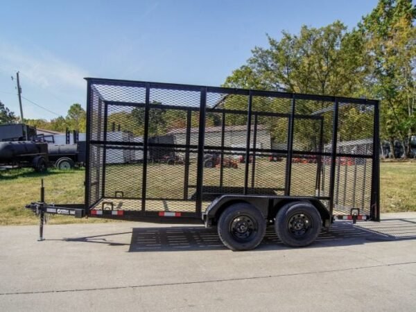 6.4′ X 14′ Tandem Axle Straight Utility Trailer – Mesh 6′ Sides - Image 2