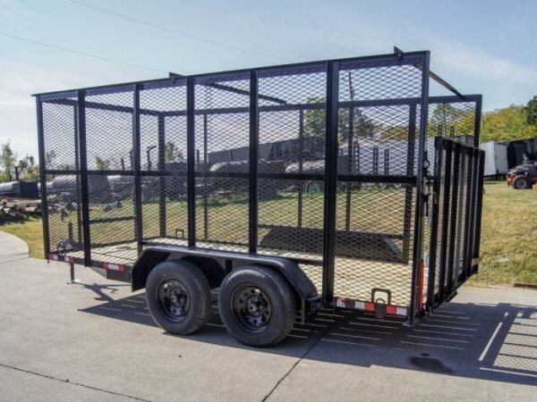 6.4′ X 14′ Tandem Axle Straight Utility Trailer – Mesh 6′ Sides - Image 8
