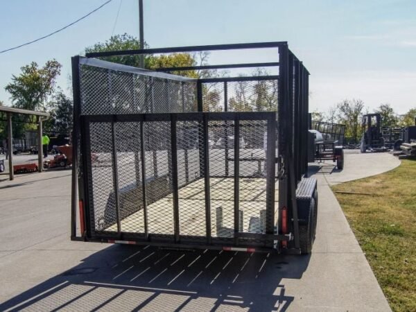 6.4′ X 14′ Tandem Axle Straight Utility Trailer – Mesh 6′ Sides - Image 9