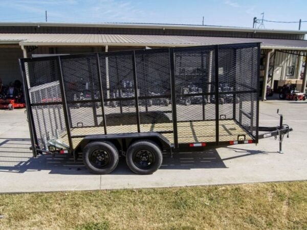 6.4′ X 14′ Tandem Axle Straight Utility Trailer – Mesh 6′ Sides - Image 10