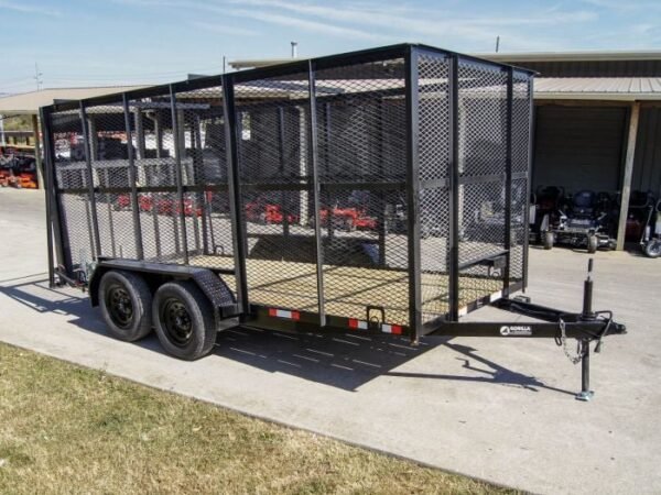 6.4′ X 14′ Tandem Axle Straight Utility Trailer – Mesh 6′ Sides - Image 11