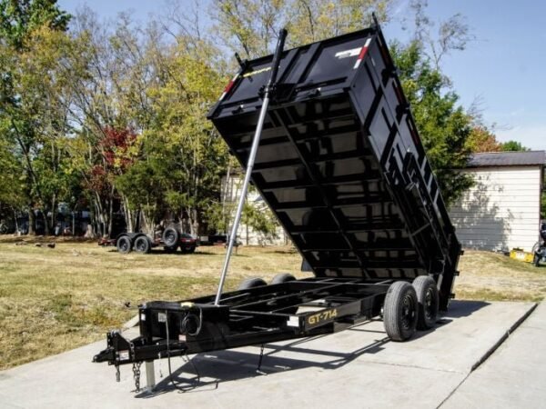 7×14 Telescopic Dump Trailer with 4ft Sides (2) 7K Axles