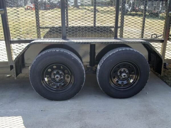 7×18 Tandem Straight Deck Utility Trailer 6ft Mesh Sides Ladder Racks - Image 3