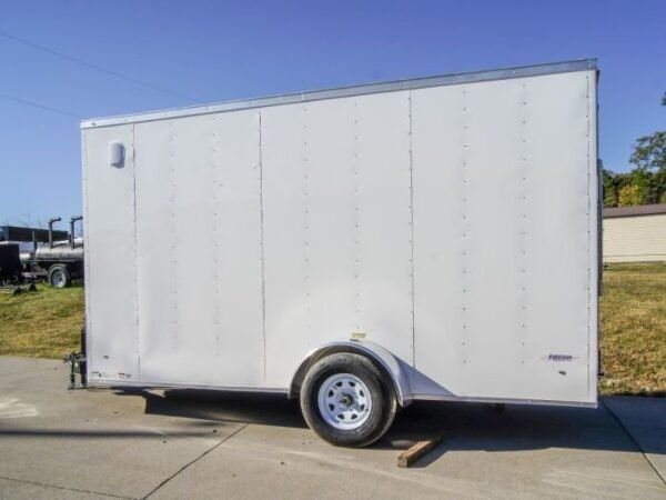 6×14 White Slant Top V-Nose Enclosed Trailer 3,500lb Axle - Image 4