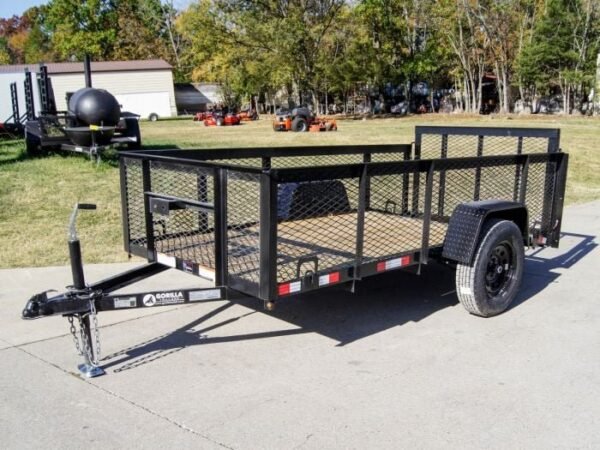 5×10 Dovetail Utility Trailer 2ft Mesh 3500lb Axle