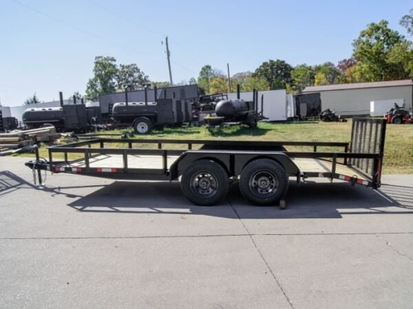 6.4×16 Utility Trailer Dovetail (2) 3500lb Axles with Gate - Image 3