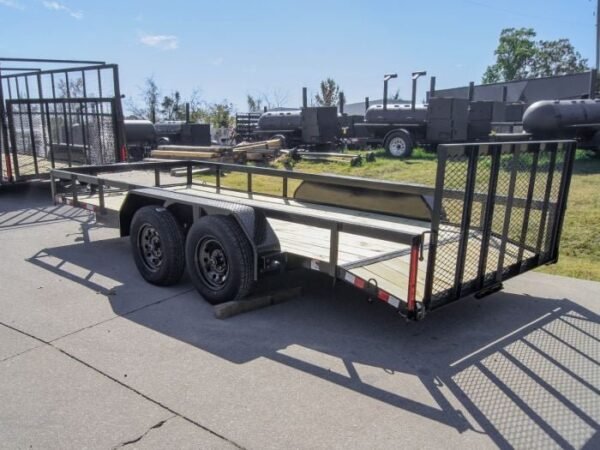 6.4×16 Utility Trailer Dovetail (2) 3500lb Axles with Gate - Image 4