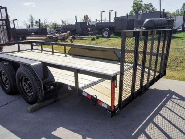 6.4×16 Utility Trailer Dovetail (2) 3500lb Axles with Gate - Image 14