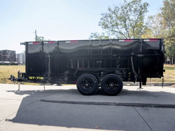 7×16 Telescopic Dump Trailer with 4ft Sides (2) 7K Axles - Image 8