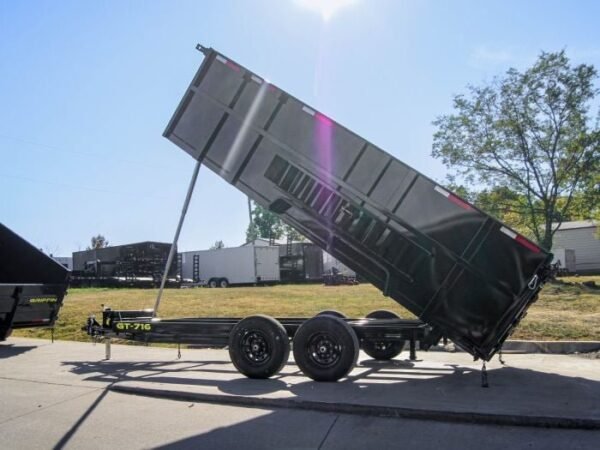 7×16 Telescopic Dump Trailer with 4ft Sides (2) 7K Axles - Image 4