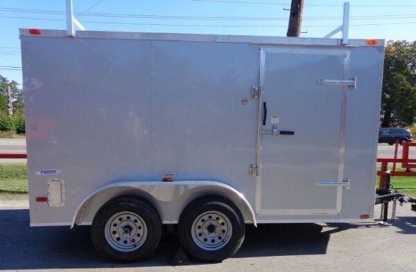 Enclosed Trailer 7’x12′ Silver – ATV Cargo Construction Hauler Storage - Image 5