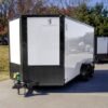 7×14 Enclosed Trailer White V-Nose Blackout Package (2) 3,500lb Axles - Image 3