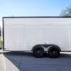 7×14 Enclosed Trailer White V-Nose Blackout Package (2) 3,500lb Axles - Image 4