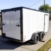 7×14 Enclosed Trailer White V-Nose Blackout Package (2) 3,500lb Axles - Image 7