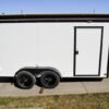 7×14 Enclosed Trailer White V-Nose Blackout Package (2) 3,500lb Axles - Image 8