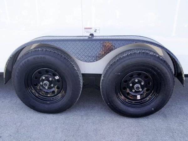 7×14 Enclosed Trailer White V-Nose Blackout Package (2) 3,500lb Axles - Image 11