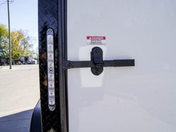 7×14 Enclosed Trailer White V-Nose Blackout Package (2) 3,500lb Axles - Image 12