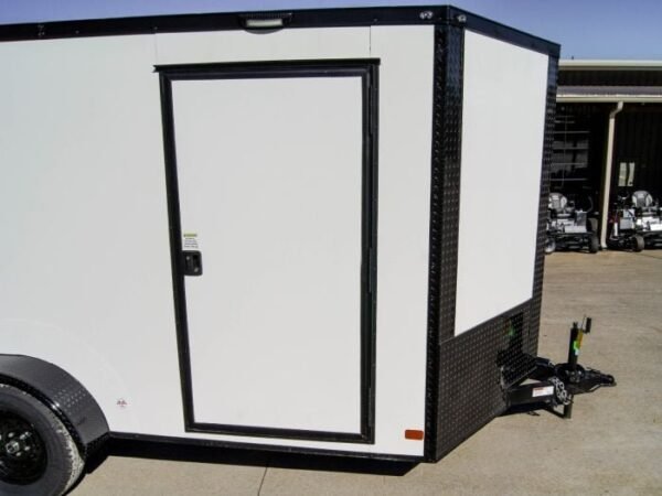 7×14 Enclosed Trailer White V-Nose Blackout Package (2) 3,500lb Axles - Image 13